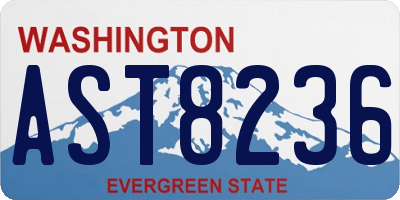 WA license plate AST8236