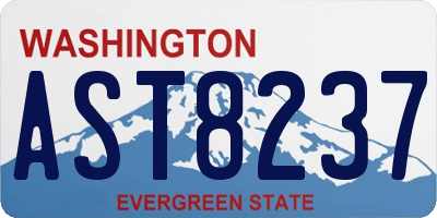 WA license plate AST8237