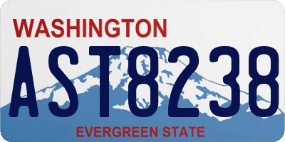 WA license plate AST8238