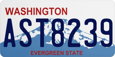 WA license plate AST8239