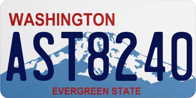 WA license plate AST8240