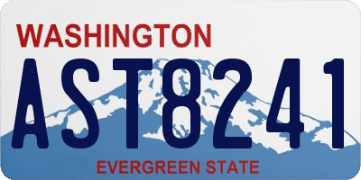 WA license plate AST8241