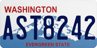 WA license plate AST8242