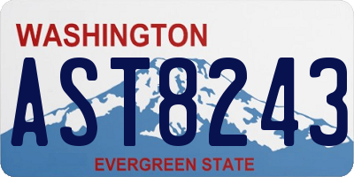 WA license plate AST8243