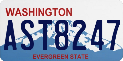 WA license plate AST8247