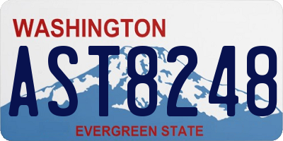 WA license plate AST8248