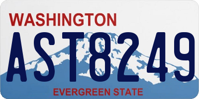 WA license plate AST8249