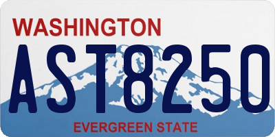 WA license plate AST8250