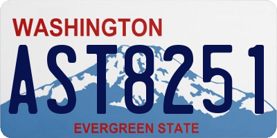 WA license plate AST8251