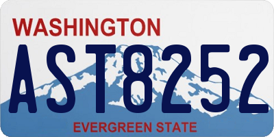 WA license plate AST8252
