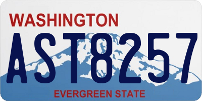 WA license plate AST8257
