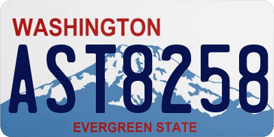 WA license plate AST8258