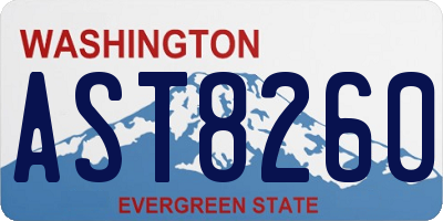 WA license plate AST8260