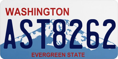WA license plate AST8262