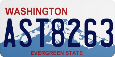 WA license plate AST8263