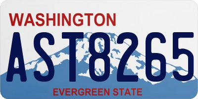 WA license plate AST8265