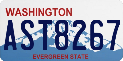 WA license plate AST8267
