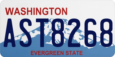 WA license plate AST8268