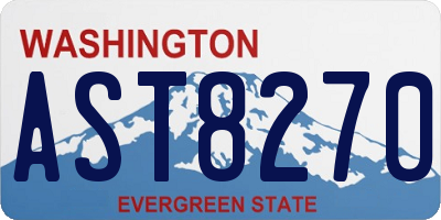WA license plate AST8270