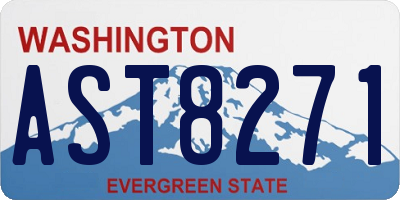 WA license plate AST8271