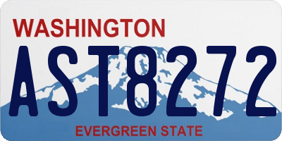 WA license plate AST8272