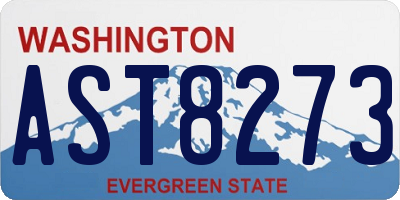 WA license plate AST8273