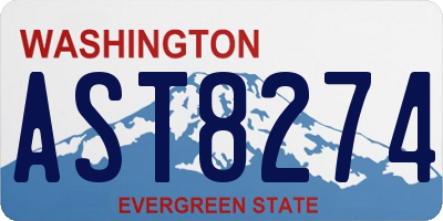 WA license plate AST8274