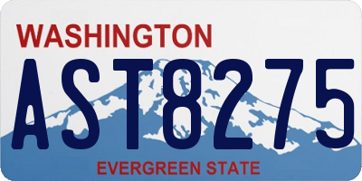 WA license plate AST8275