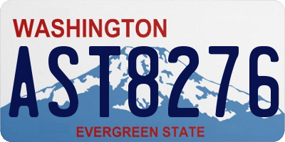WA license plate AST8276