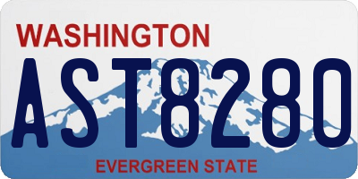 WA license plate AST8280