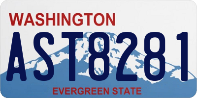 WA license plate AST8281