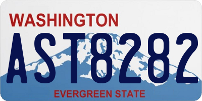 WA license plate AST8282