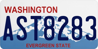 WA license plate AST8283