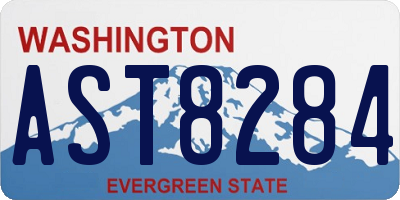 WA license plate AST8284