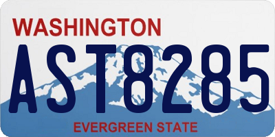 WA license plate AST8285