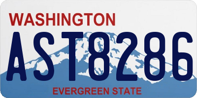 WA license plate AST8286