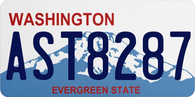 WA license plate AST8287