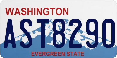 WA license plate AST8290