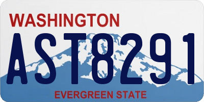 WA license plate AST8291