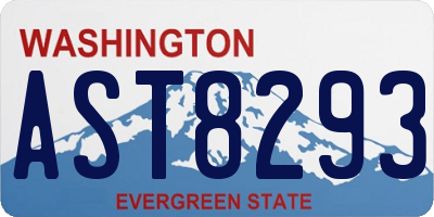 WA license plate AST8293