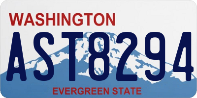 WA license plate AST8294