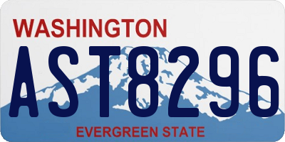 WA license plate AST8296