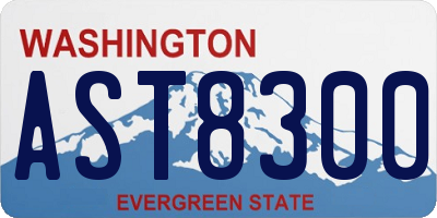 WA license plate AST8300