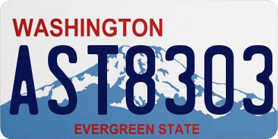 WA license plate AST8303