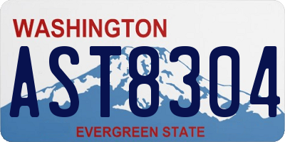 WA license plate AST8304
