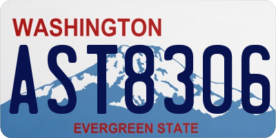WA license plate AST8306
