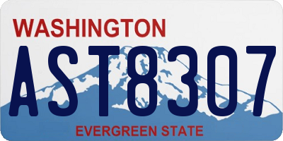 WA license plate AST8307