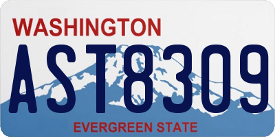 WA license plate AST8309