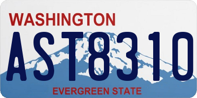 WA license plate AST8310