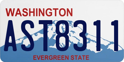 WA license plate AST8311
